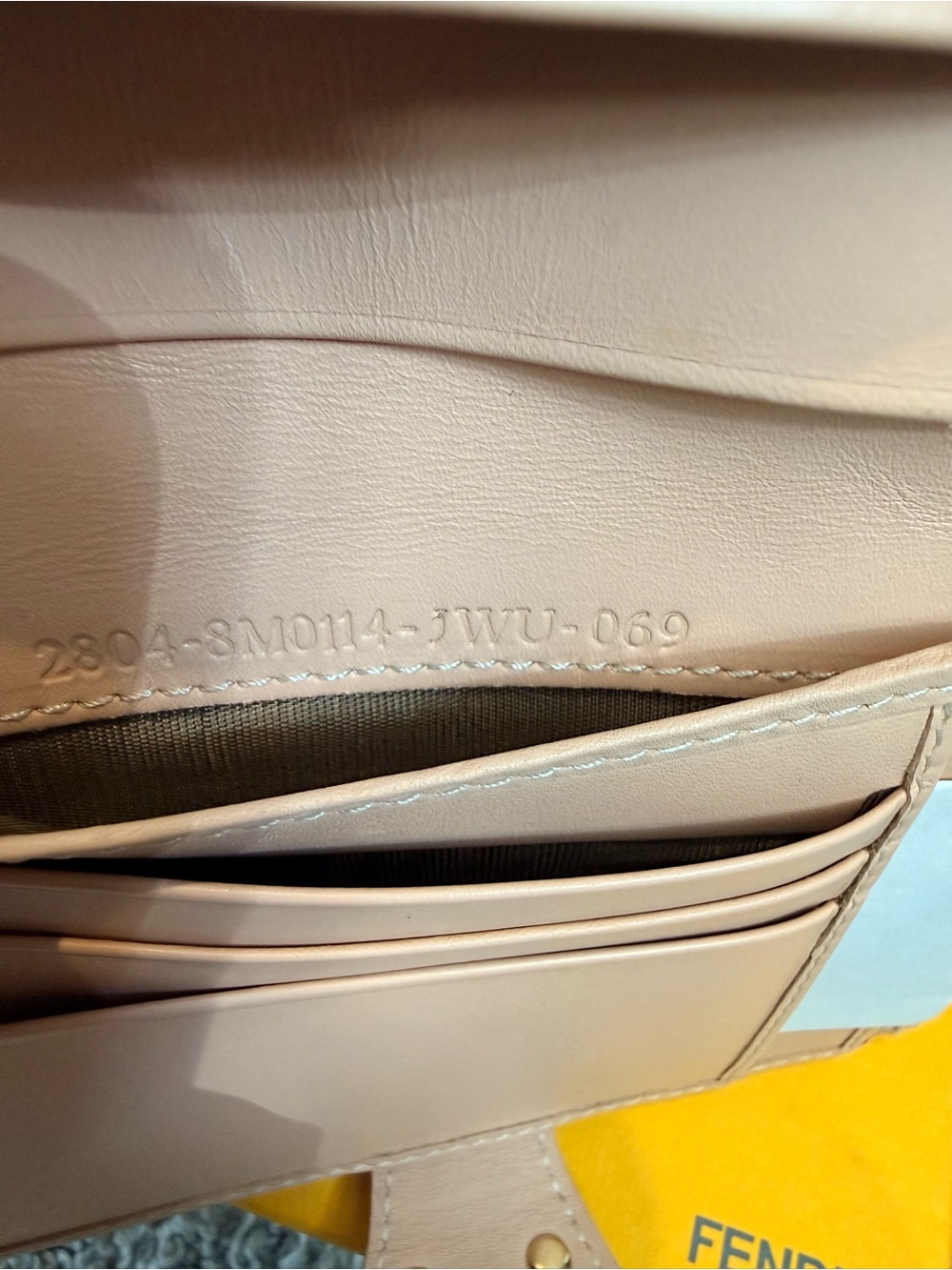 Fendi Brown FF Logo Wallet with Blush Trim - Picture 4 of 11